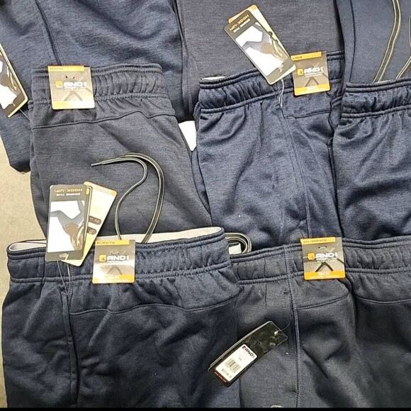 AND1 Basketball Pants Blue Pockets Media Pocket Adjustable Waist and Cuff Differ - Picture 7 of 10